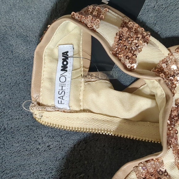 Fashion NOVA rose gold glittery Diva Vibes mini dress size Medium - Picture 9 of 12